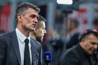 Paolo Maldini, ex dirigente del Milan, saluta Franco Baresi, scomparso a 66 anni